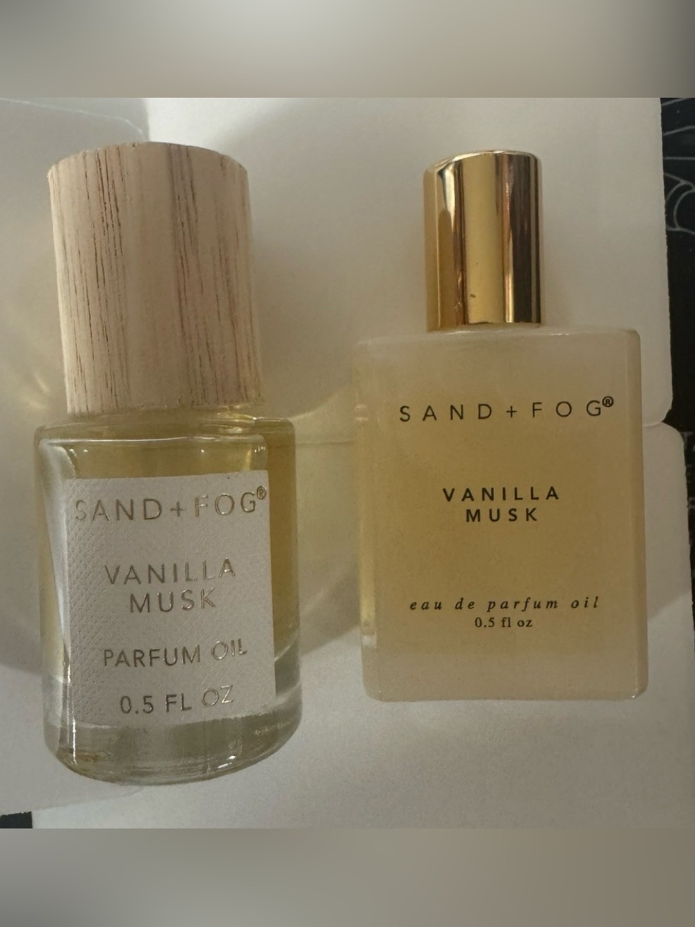 Sand & Fog new get both for one price both new vanilla musk both 0.5 fl oz each